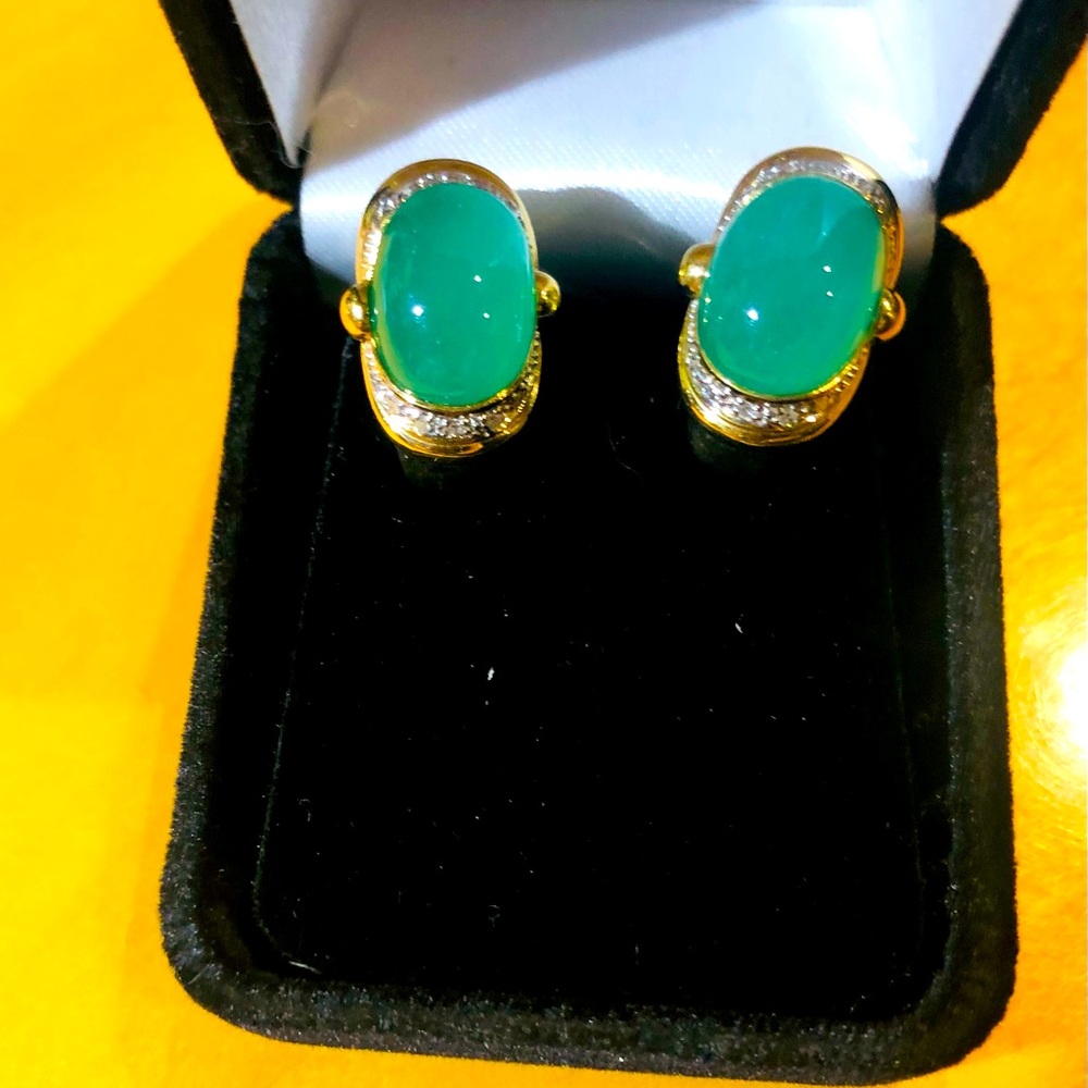 Jade & Gold Earrings